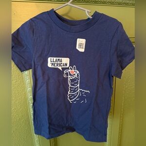 Llama American Kids T-Shirt - Blue